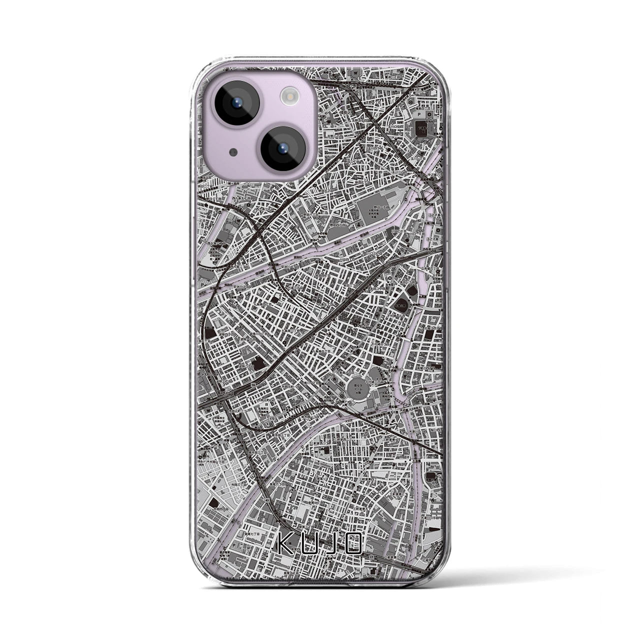 【九条（大阪府）】地図柄iPhoneケース（クリアタイプ）