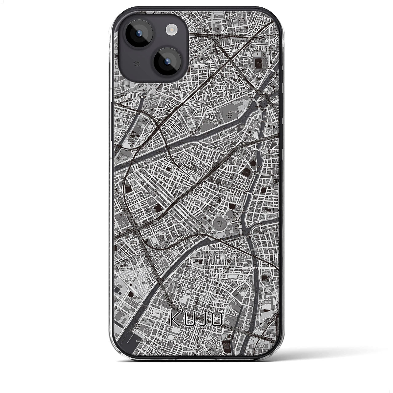 【九条（大阪府）】地図柄iPhoneケース（クリアタイプ）