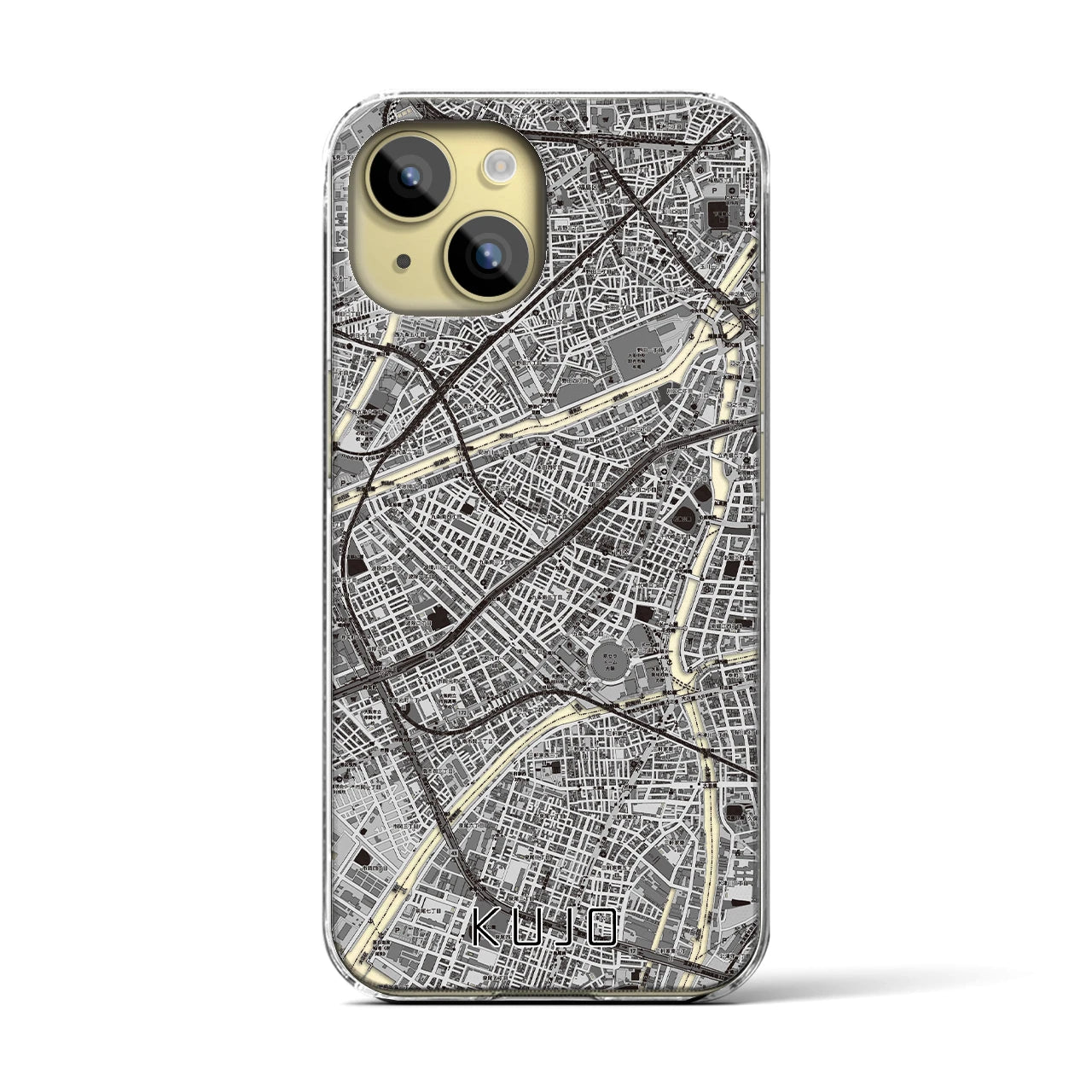 【九条（大阪府）】地図柄iPhoneケース（クリアタイプ）