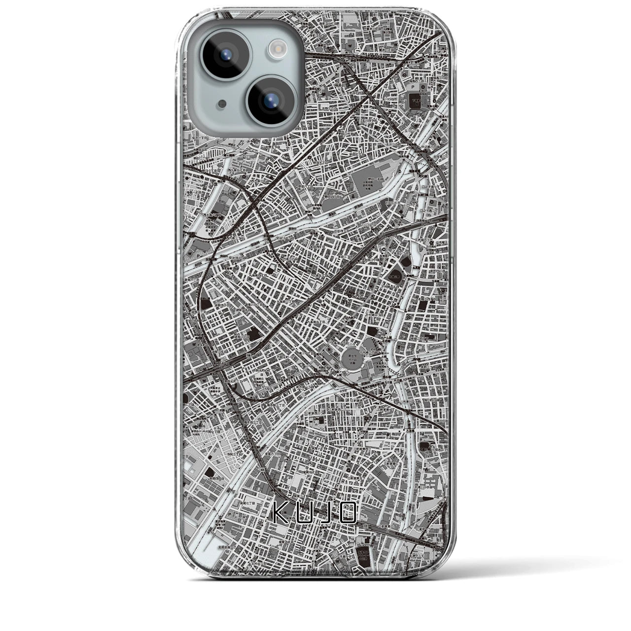 【九条（大阪府）】地図柄iPhoneケース（クリアタイプ）
