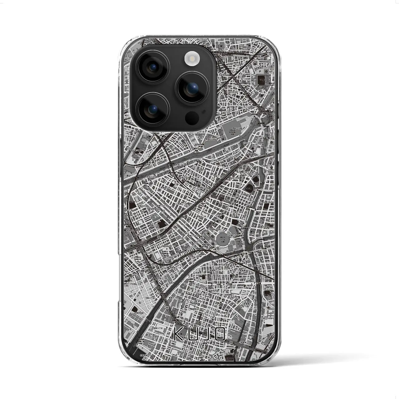 【九条（大阪府）】地図柄iPhoneケース（クリアタイプ）