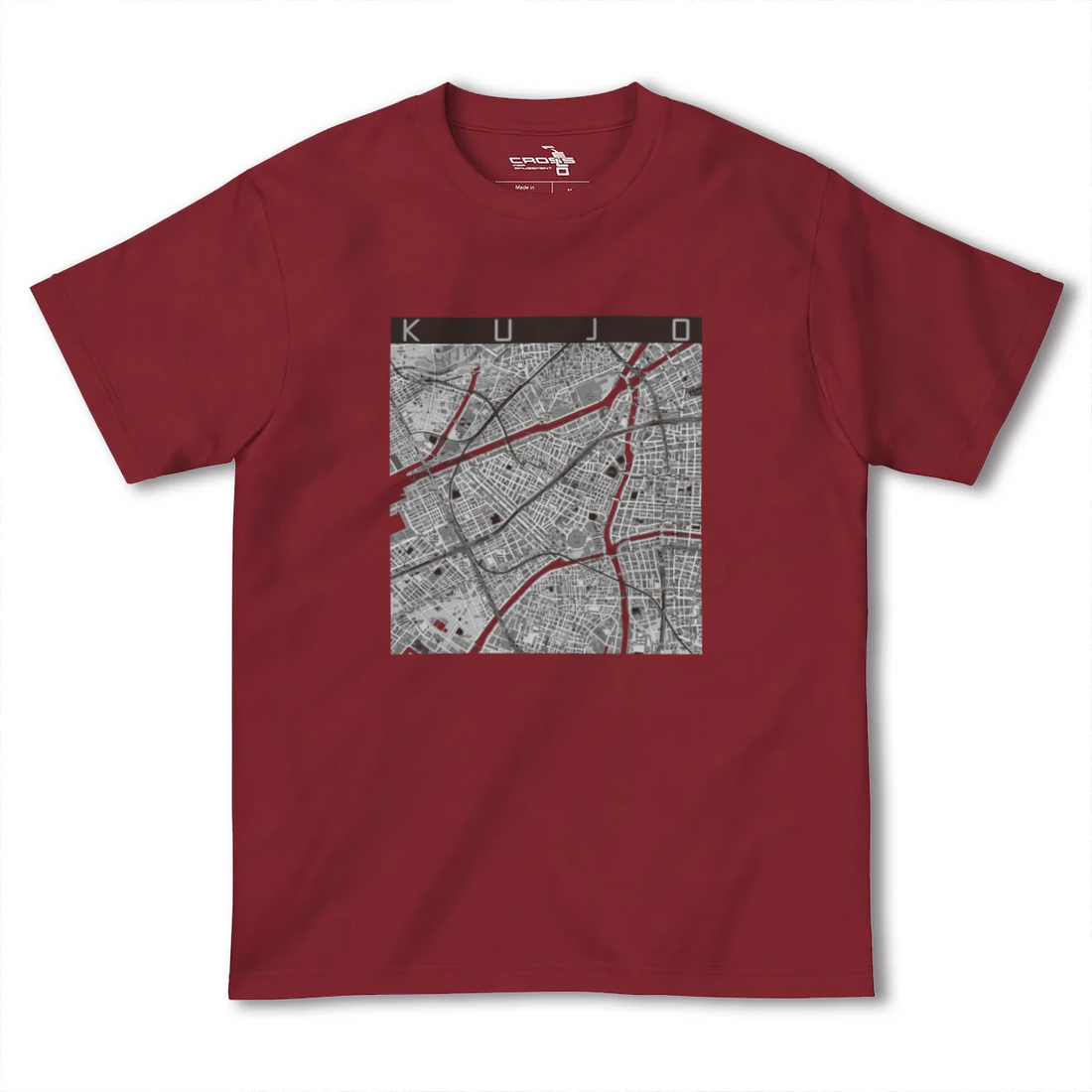 【九条(大阪府)(大阪府)】地図柄ヘビーウェイトTシャツ