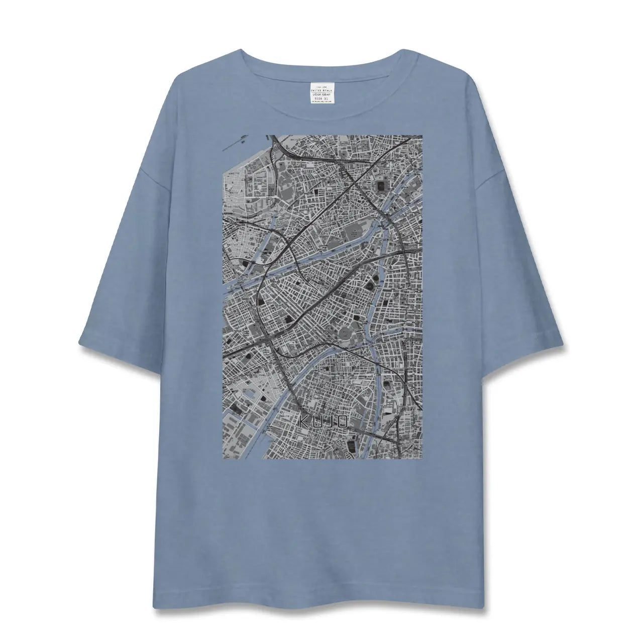 【九条（大阪府）（大阪府）】地図柄ビッグシルエットTシャツ