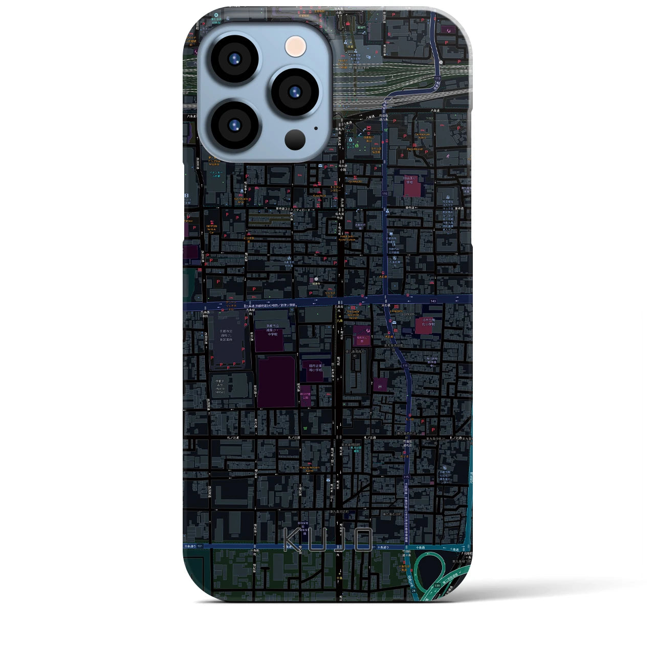 【九条（京都府）】地図柄iPhoneケース（バックカバータイプ）