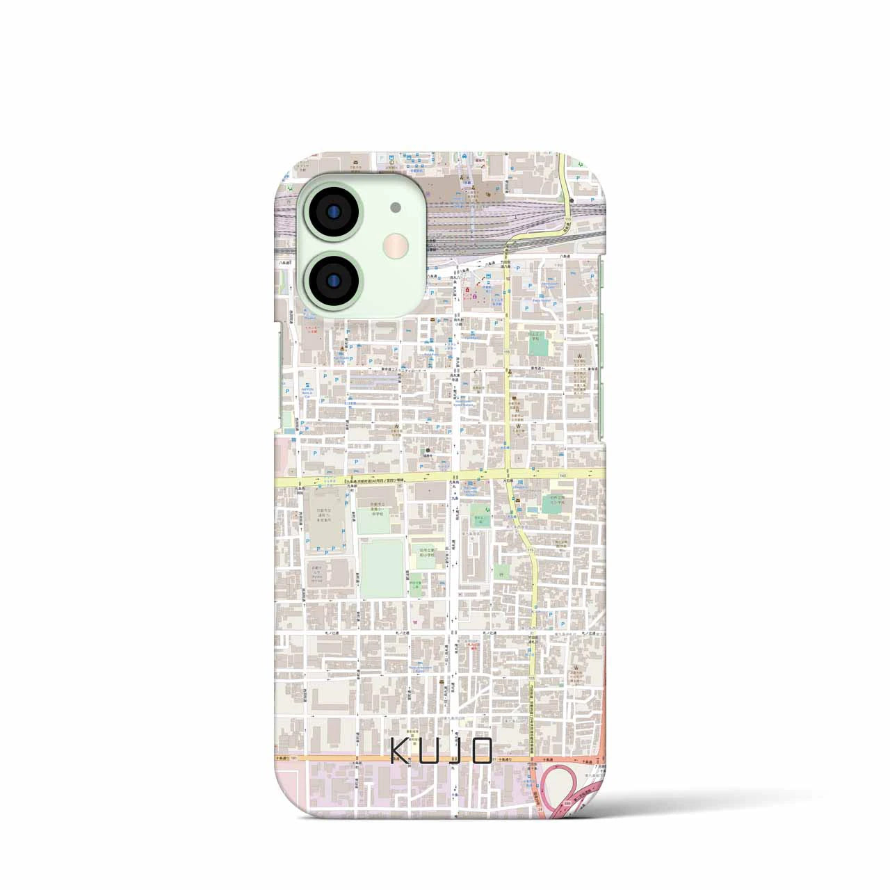 【九条（京都府）】地図柄iPhoneケース（バックカバータイプ）