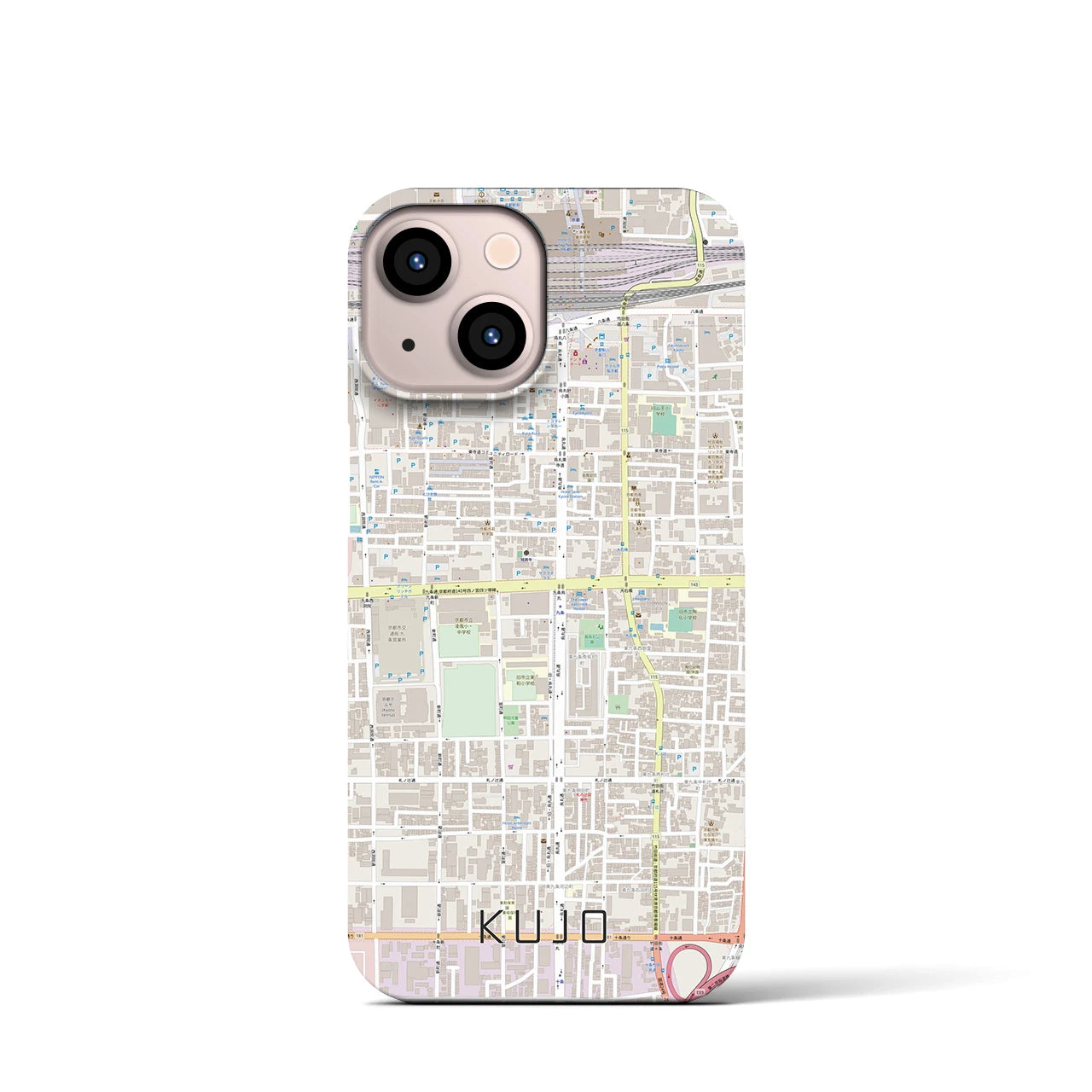 【九条（京都府）】地図柄iPhoneケース（バックカバータイプ）