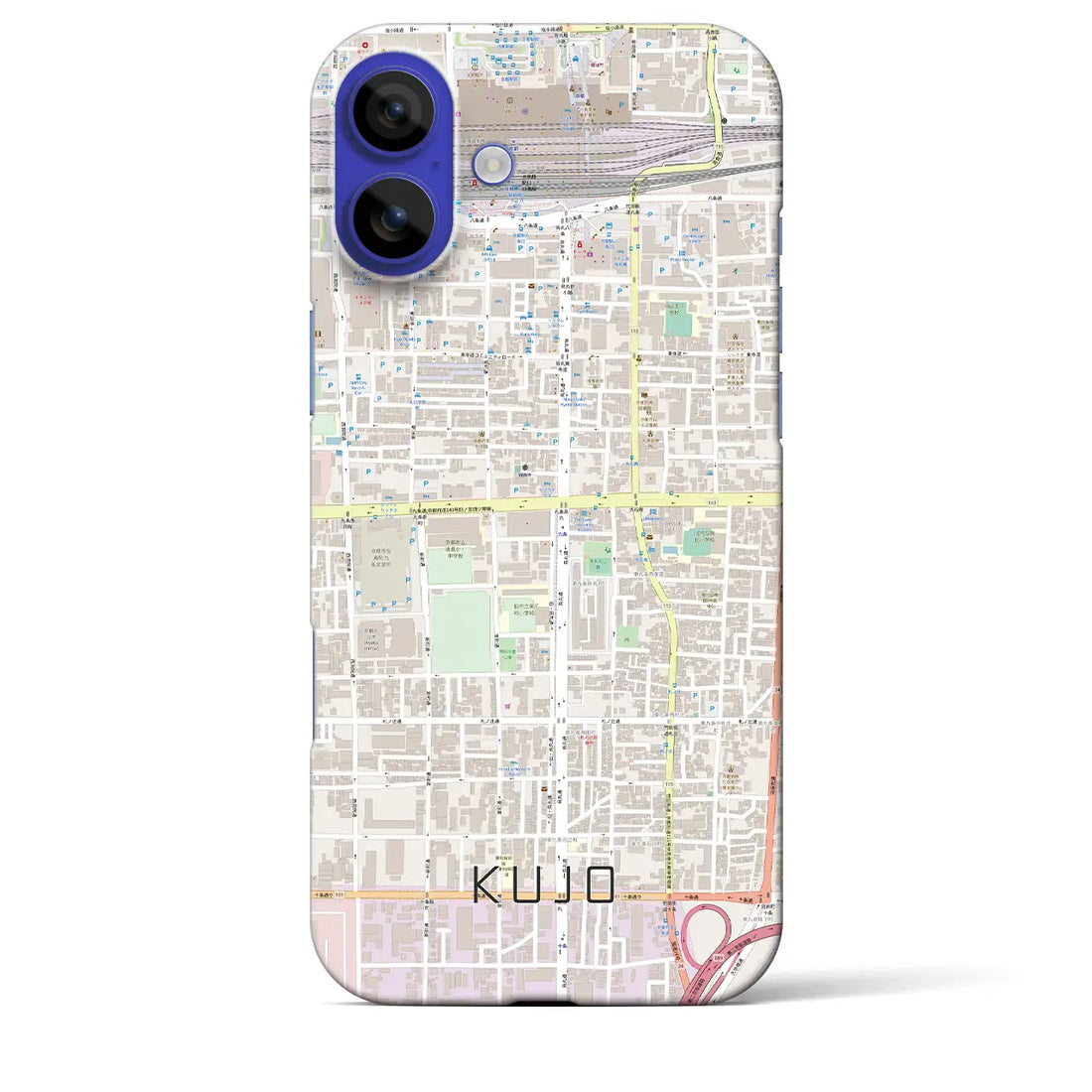 【九条(京都府)】地図柄iPhoneケース(バックカバータイプ)ナチュラル・iPhone 16 Pro Max 用
