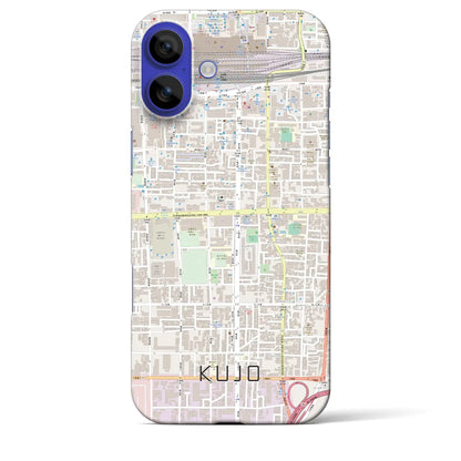 【九条（京都府）】地図柄iPhoneケース（バックカバータイプ）ナチュラル・iPhone 16 Pro Max 用