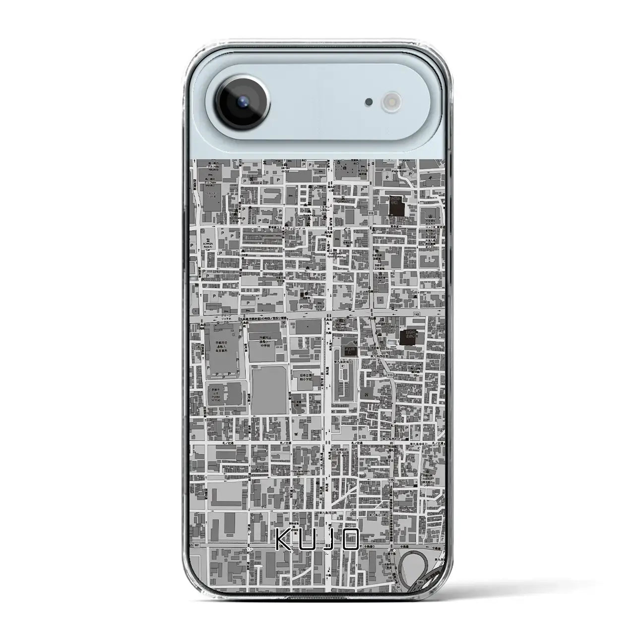 【九条（京都府）】地図柄iPhoneケース（クリアタイプ）
