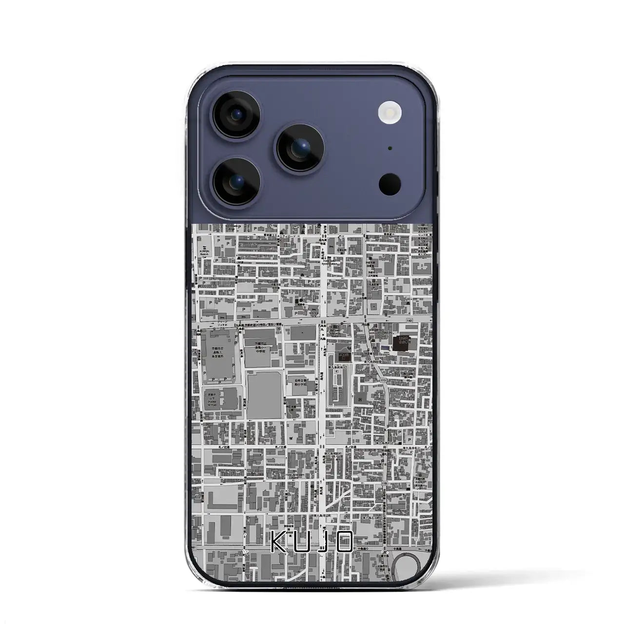 【九条（京都府）】地図柄iPhoneケース（クリアタイプ）