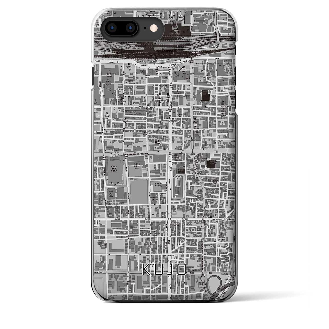 【九条（京都府）】地図柄iPhoneケース（クリアタイプ）