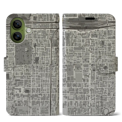 【九条（京都府）】地図柄iPhoneケース（手帳タイプ）