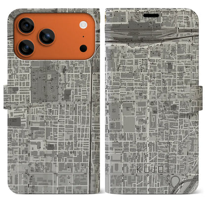 【九条（京都府）】地図柄iPhoneケース（手帳タイプ）