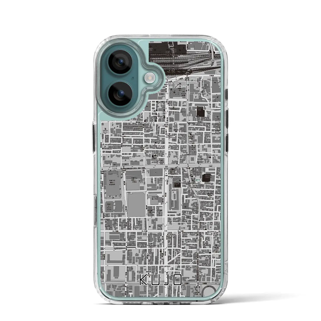 【九条（京都府）】地図柄iPhoneケース（MagSafeタイプ）モノトーン・iPhone 16 Pro 用