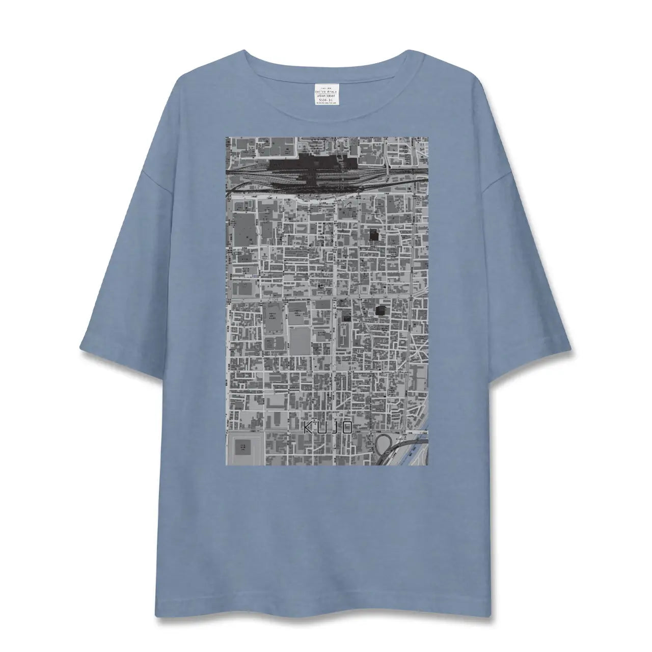 【九条（京都府）】地図柄ビッグシルエットTシャツ