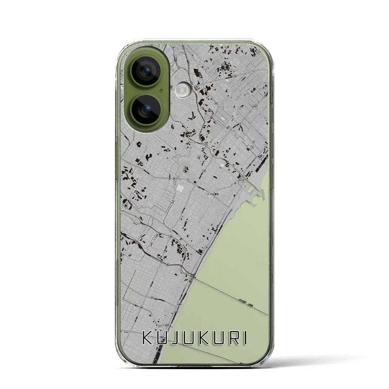 【九十九里（千葉県）】地図柄iPhoneケース（クリアタイプ）