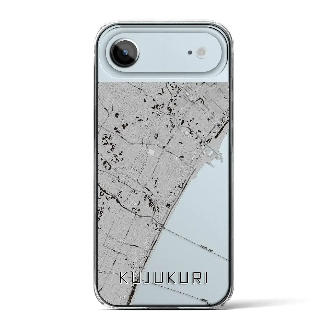 【九十九里（千葉県）】地図柄iPhoneケース（クリアタイプ）モノトーン・iPhone 17 Pro Max 用