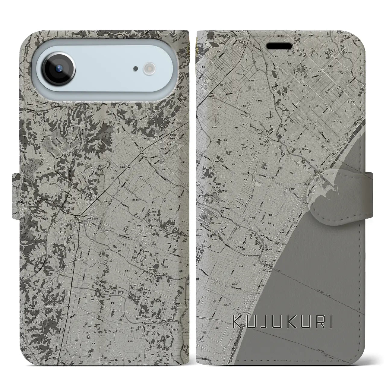 【九十九里（千葉県）】地図柄iPhoneケース（手帳タイプ）