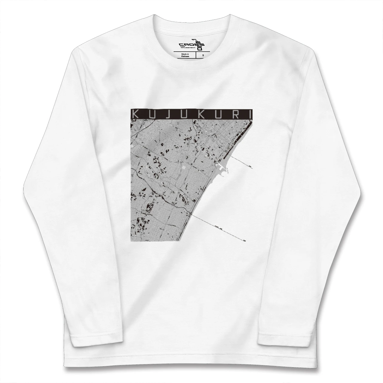 【九十九里（千葉県）】地図柄ロングスリーブTシャツ