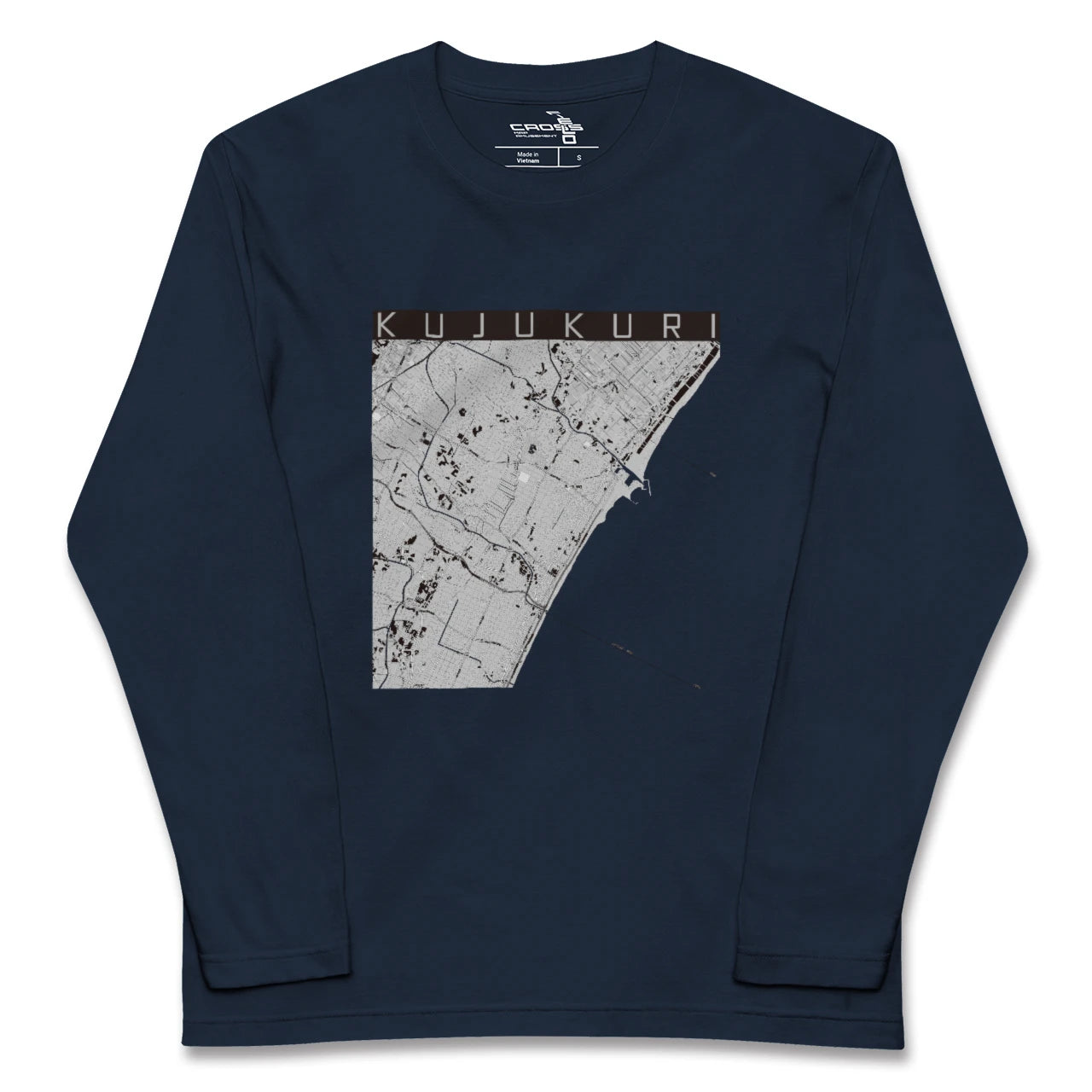【九十九里（千葉県）】地図柄ロングスリーブTシャツ