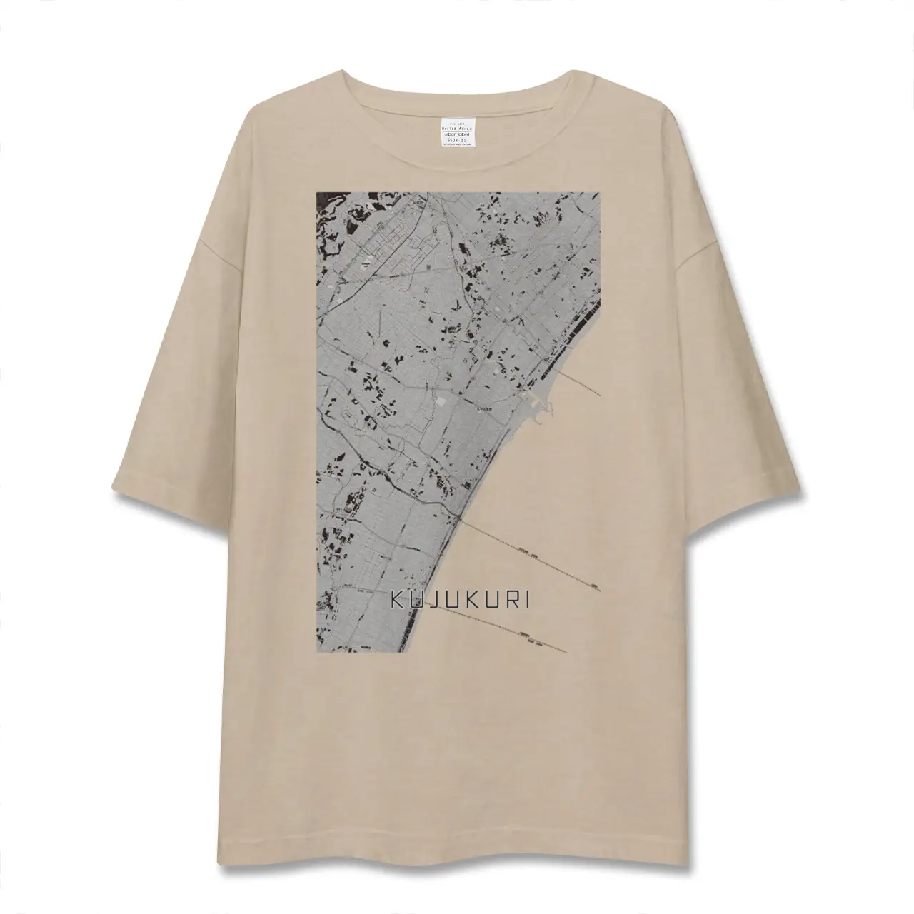 【九十九里（千葉県）】地図柄ビッグシルエットTシャツ