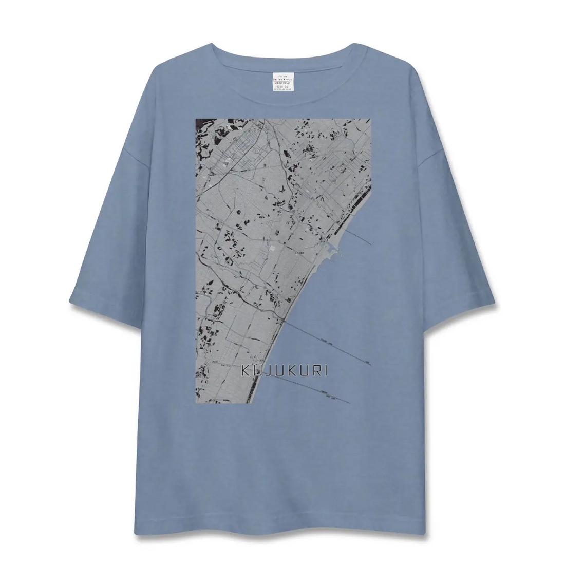 【九十九里（千葉県）】地図柄ビッグシルエットTシャツ