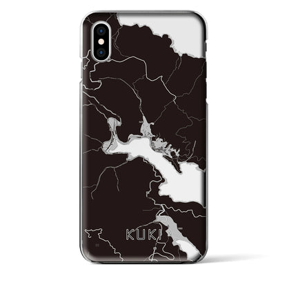 【九鬼（三重県）】地図柄iPhoneケース（クリアタイプ）モノトーン・iPhone XS Max 用