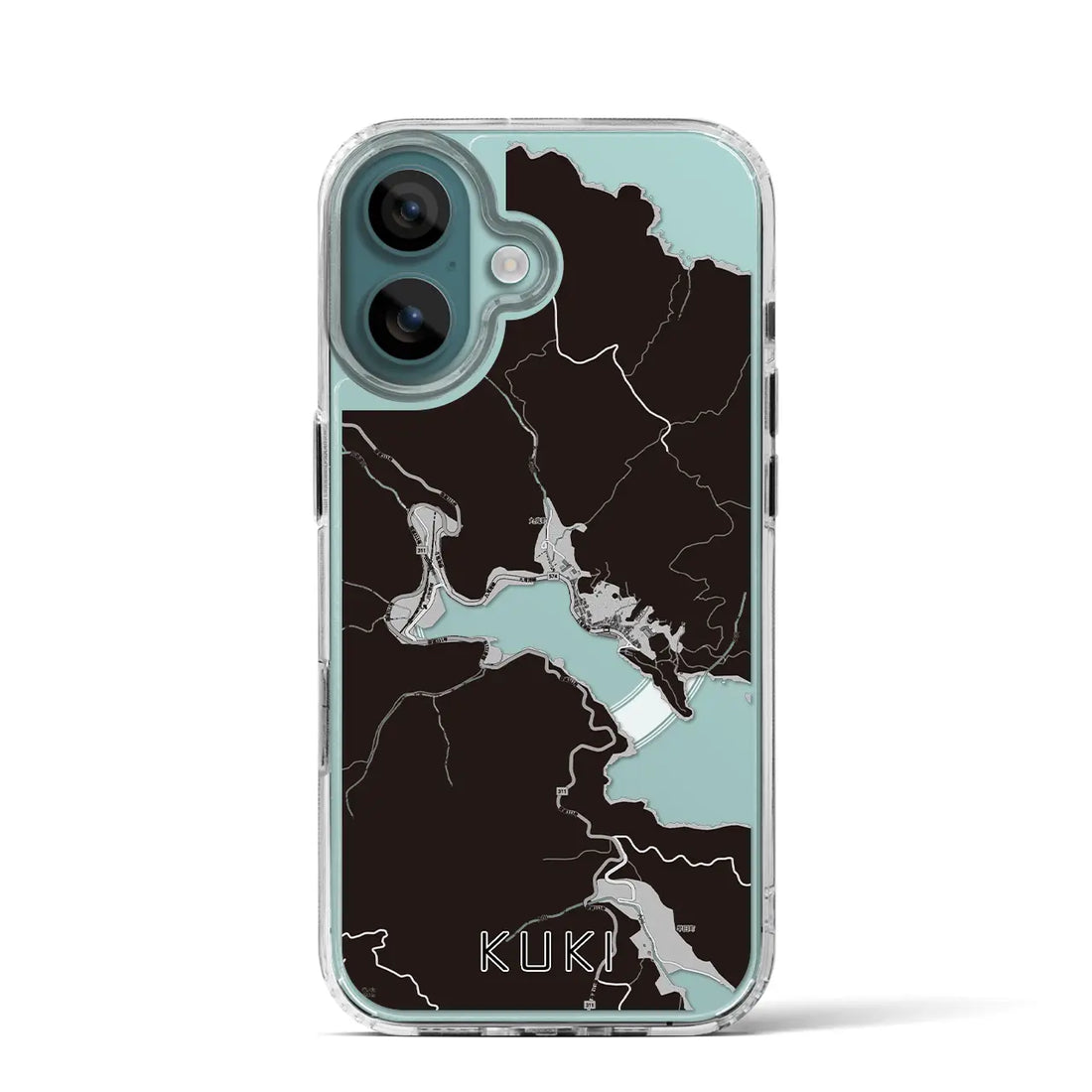 【九鬼(三重県)】地図柄iPhoneケース(MagSafeタイプ)モノトーン・iPhone 16 Pro 用