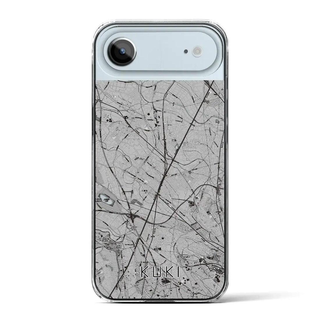 【久喜（埼玉県）】地図柄iPhoneケース（クリアタイプ）モノトーン・iPhone 17 Pro Max 用