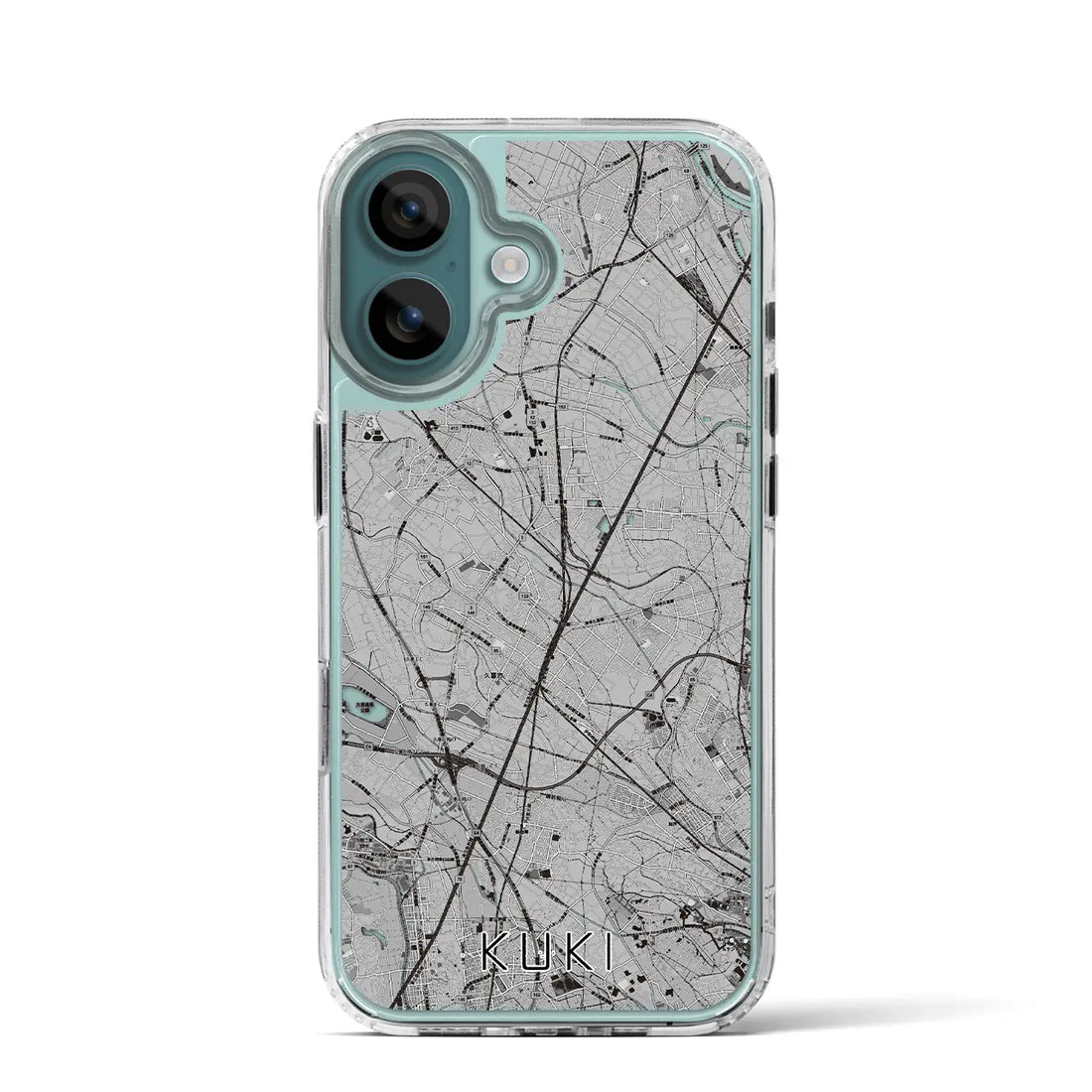 【久喜（埼玉県）】地図柄iPhoneケース（MagSafeタイプ）モノトーン・iPhone 16 Pro 用