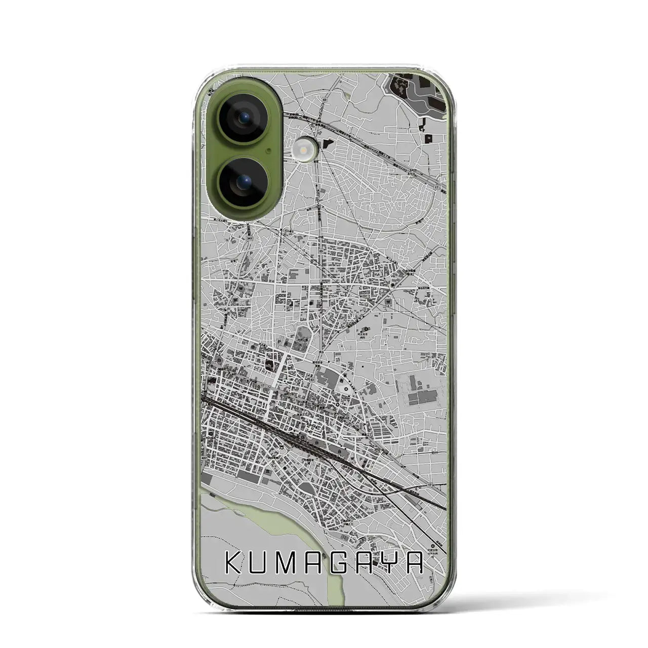 【熊谷（埼玉県）】地図柄iPhoneケース（クリアタイプ）