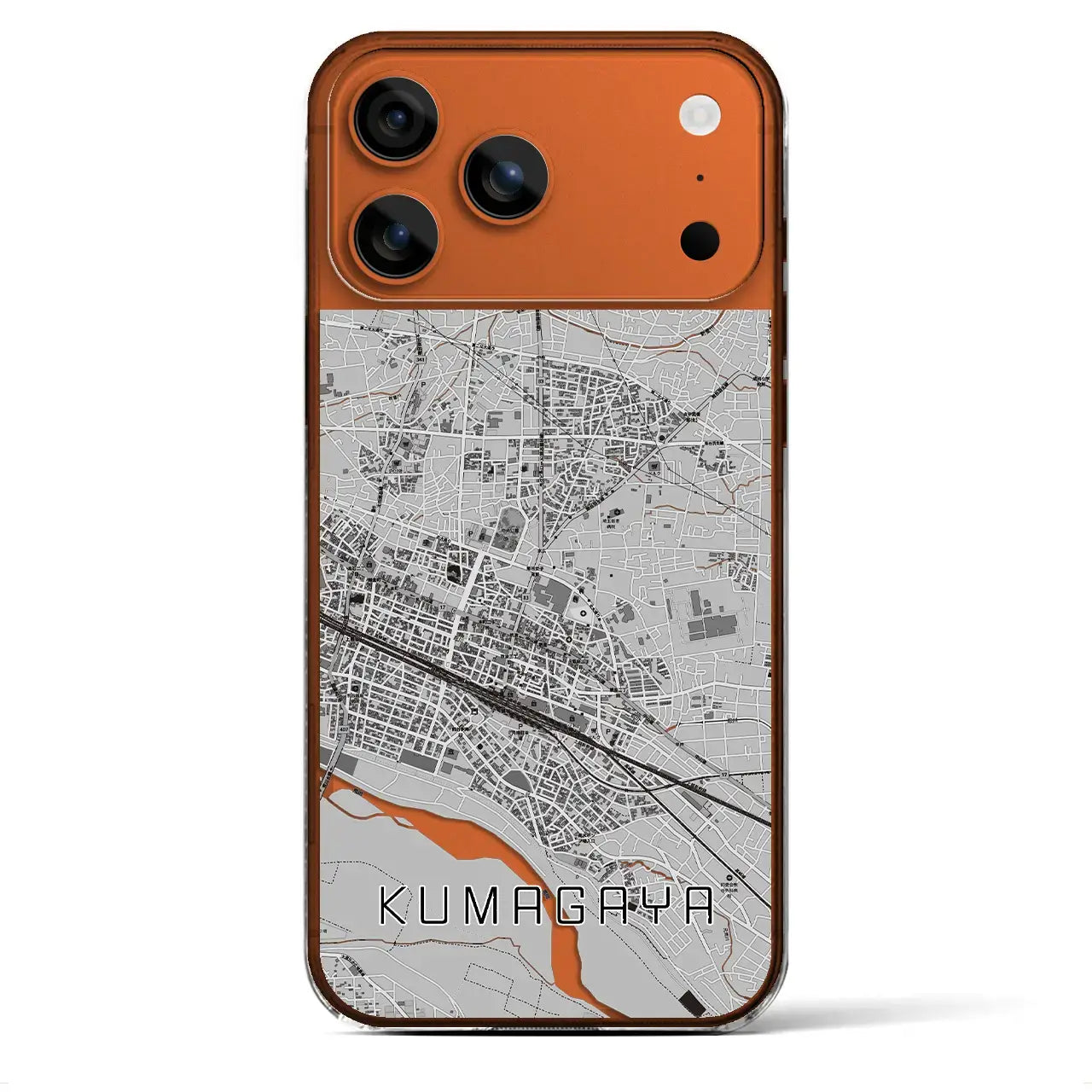 【熊谷（埼玉県）】地図柄iPhoneケース（クリアタイプ）