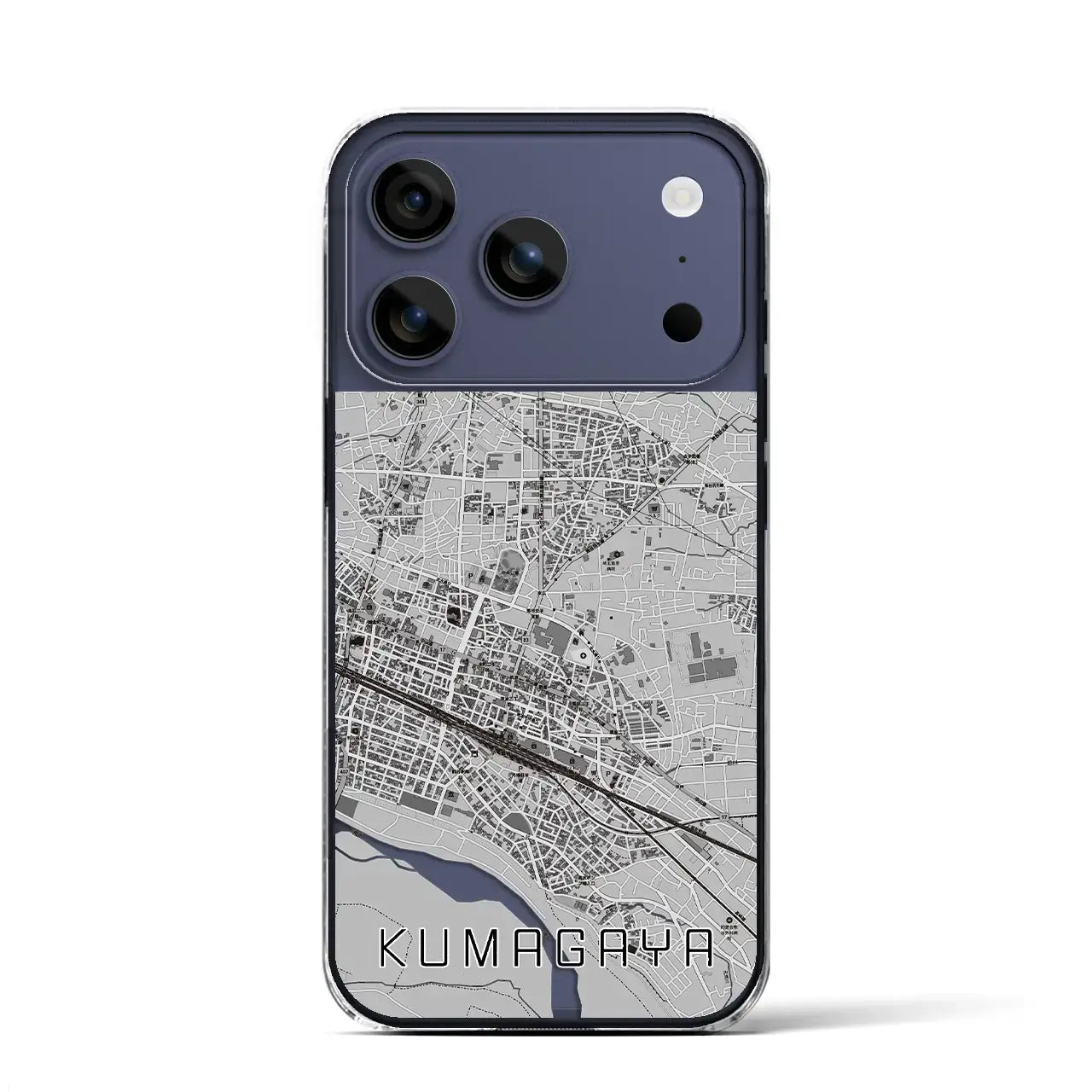 【熊谷（埼玉県）】地図柄iPhoneケース（クリアタイプ）モノトーン・iPhone 17 Pro Max 用