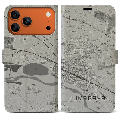 【熊谷（埼玉県）】地図柄iPhoneケース（手帳タイプ）