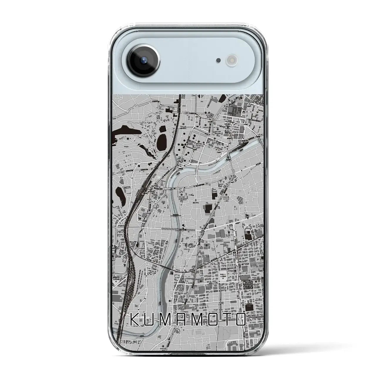 【熊本（熊本県）】地図柄iPhoneケース（クリアタイプ）モノトーン・iPhone 17 Pro Max 用