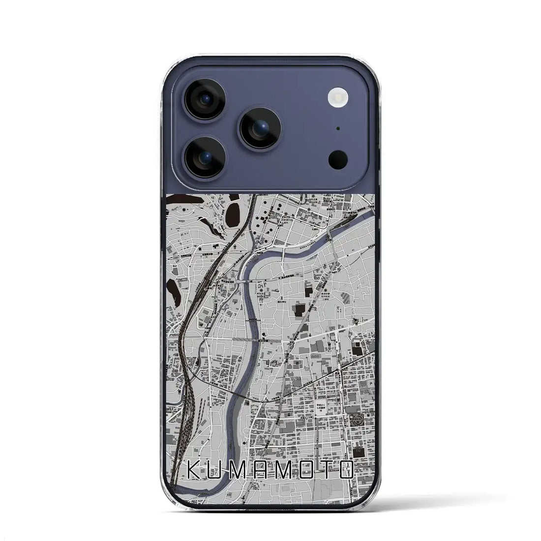【熊本(熊本県)】地図柄iPhoneケース(クリアタイプ)モノトーン・iPhone 17 Pro Max 用