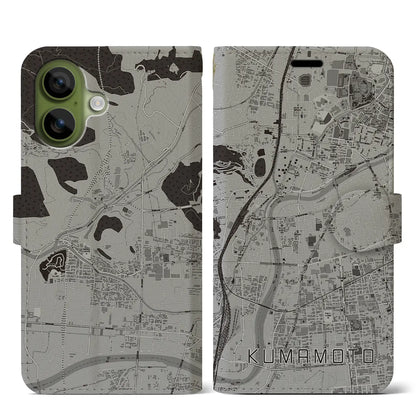 【熊本（熊本県）】地図柄iPhoneケース（手帳タイプ）