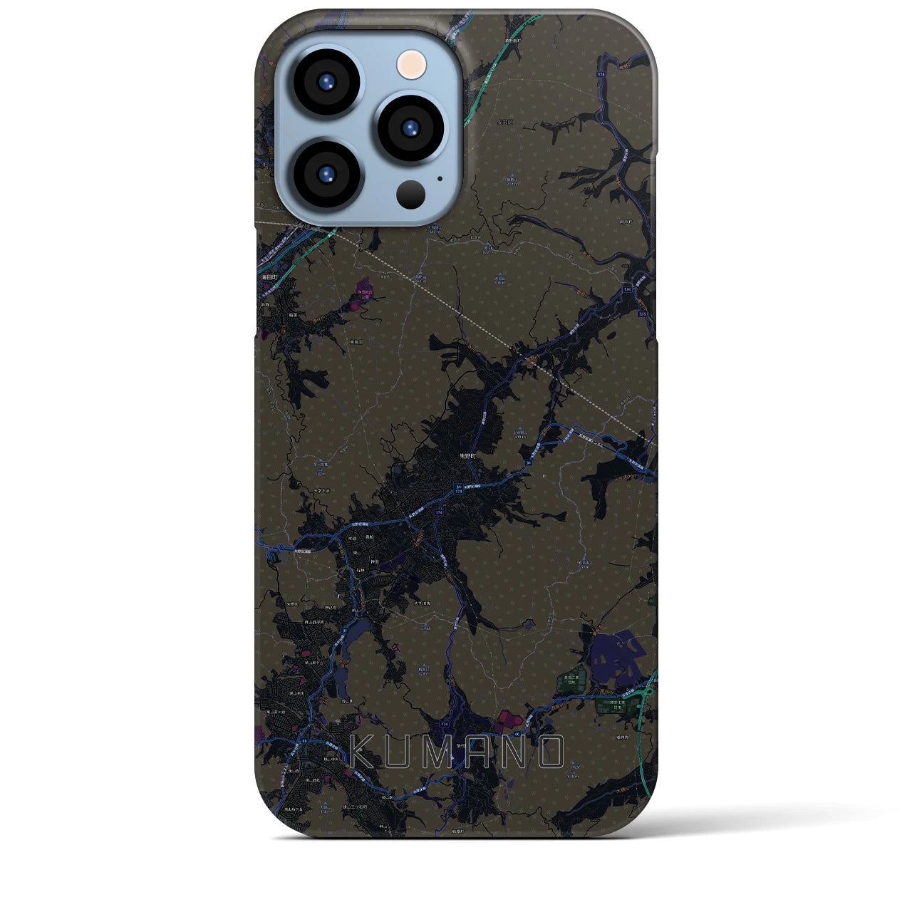 【熊野（広島県）】地図柄iPhoneケース（バックカバータイプ）