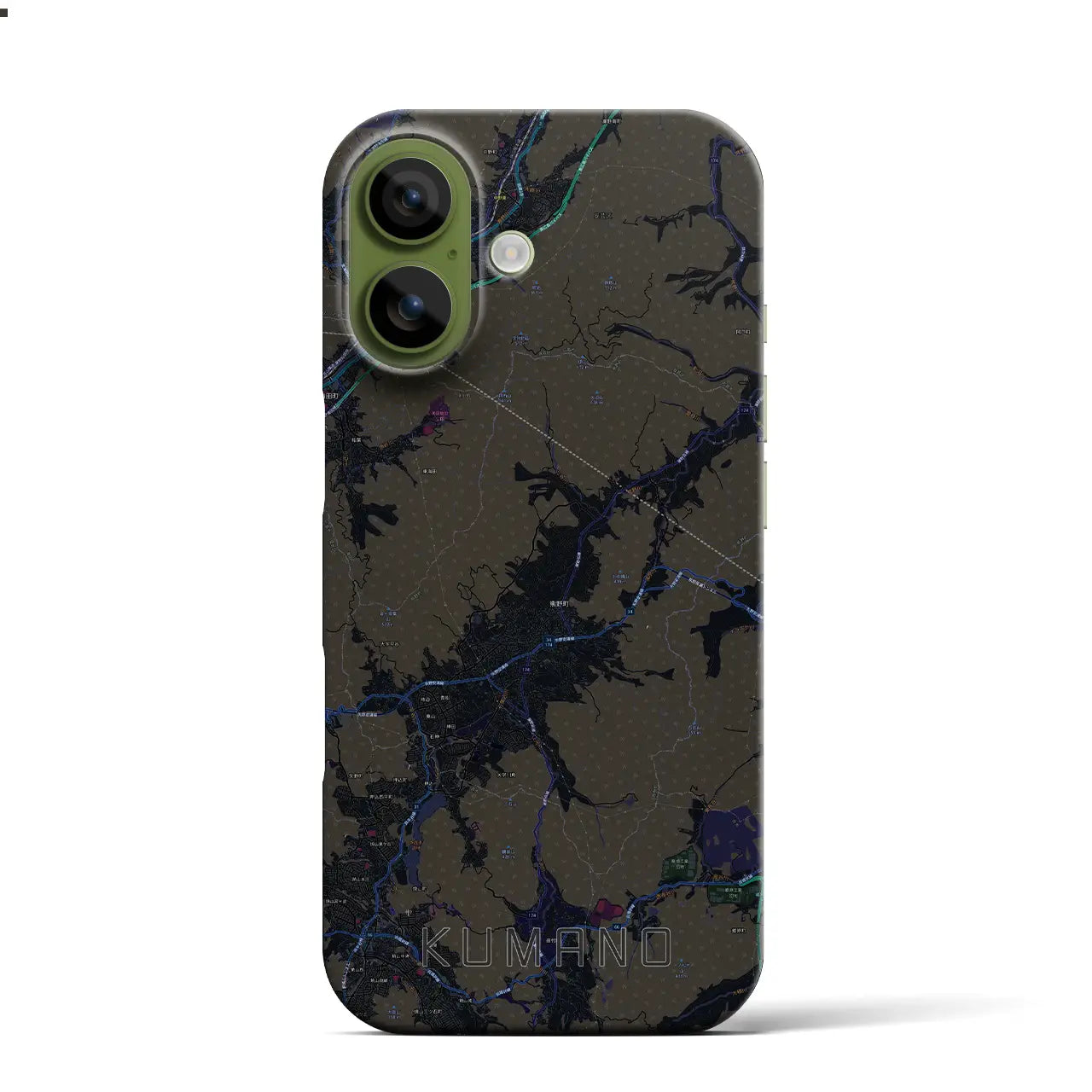 【熊野（広島県）】地図柄iPhoneケース（バックカバータイプ）