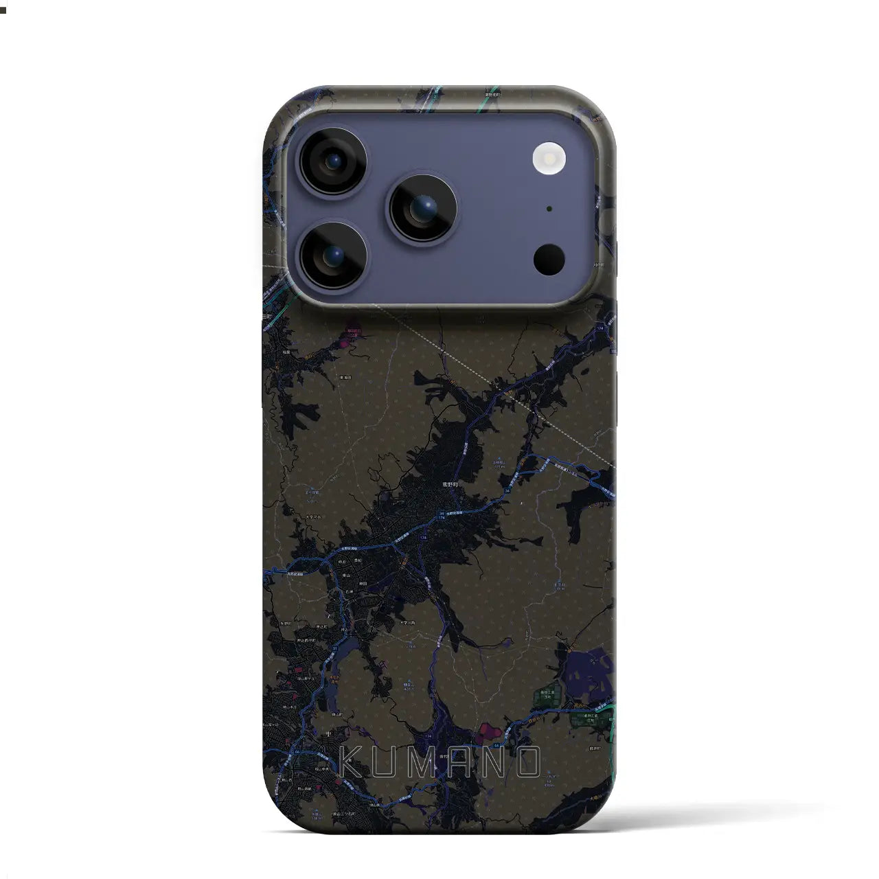 【熊野（広島県）】地図柄iPhoneケース（バックカバータイプ）