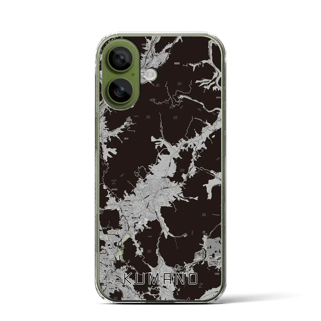 【熊野（広島県）】地図柄iPhoneケース（クリアタイプ）モノトーン・iPhone 17 Pro Max 用