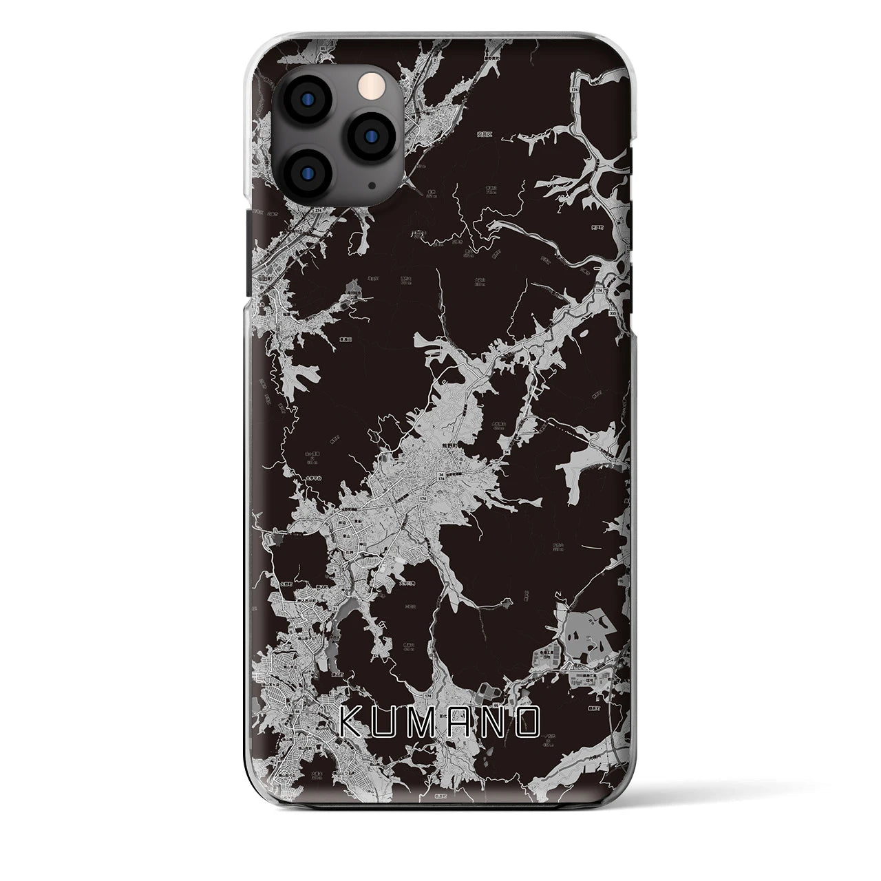 【熊野（広島県）】地図柄iPhoneケース（クリアタイプ）