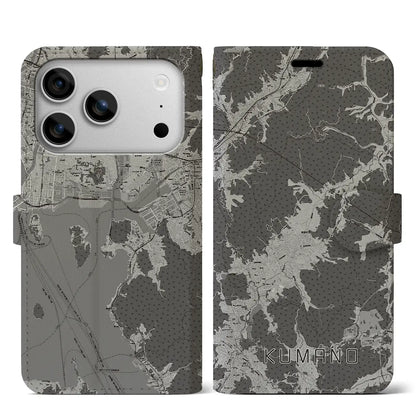 【熊野（広島県）】地図柄iPhoneケース（手帳タイプ）