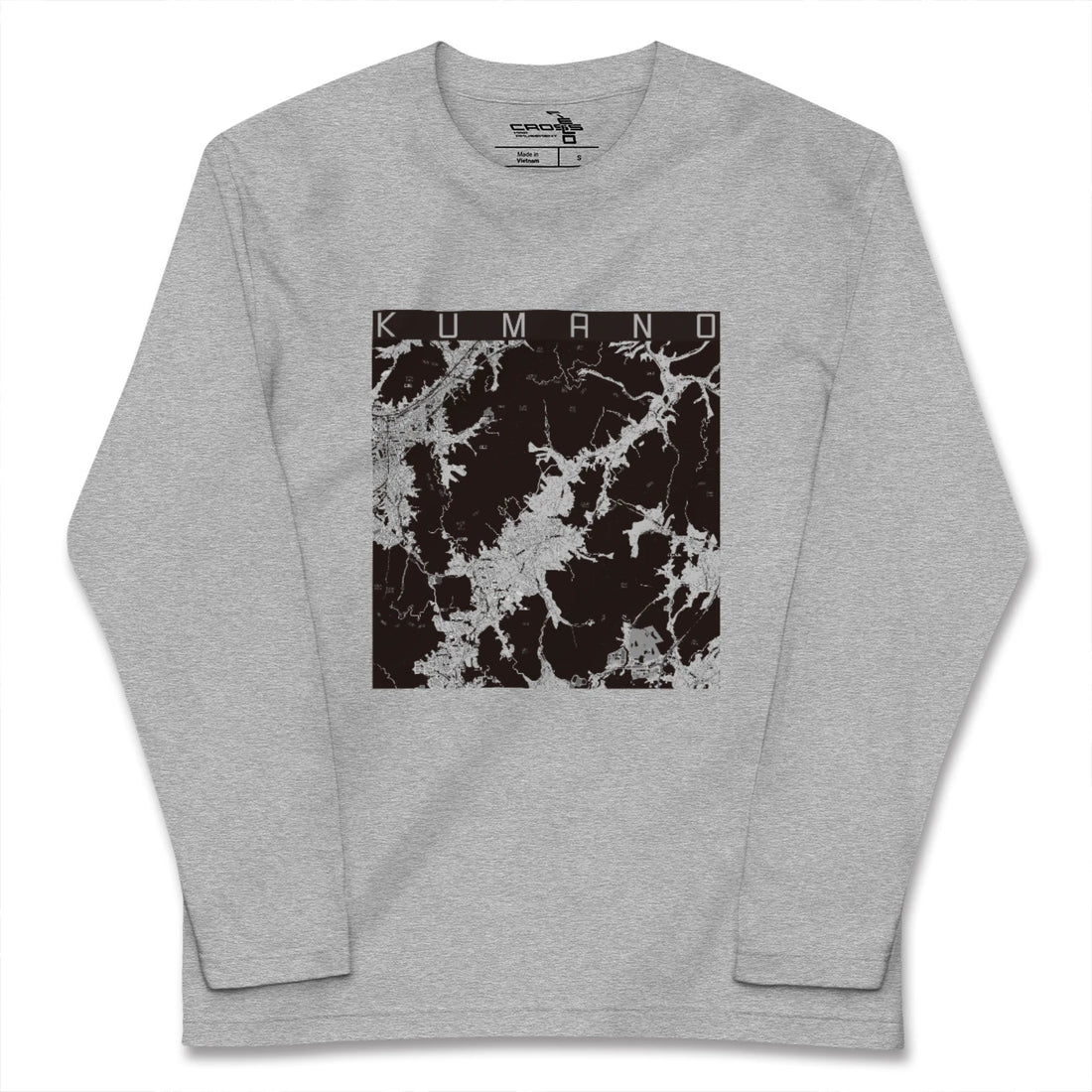 【熊野（広島県）（広島県）】地図柄ロングスリーブTシャツ