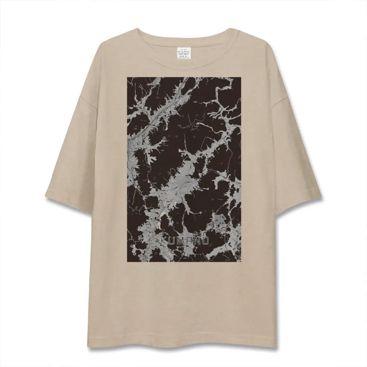 【熊野（広島県）（広島県）】地図柄ビッグシルエットTシャツ