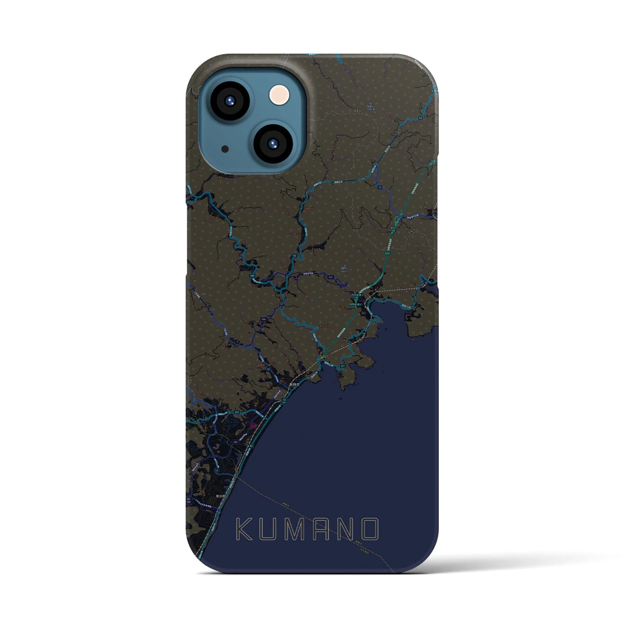 【熊野（三重県）】地図柄iPhoneケース（バックカバータイプ）