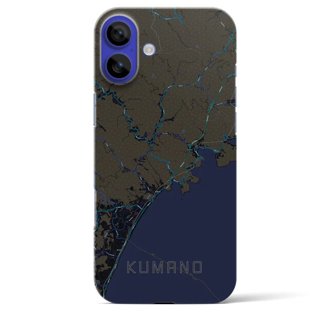 【熊野（三重県）】地図柄iPhoneケース（バックカバータイプ）