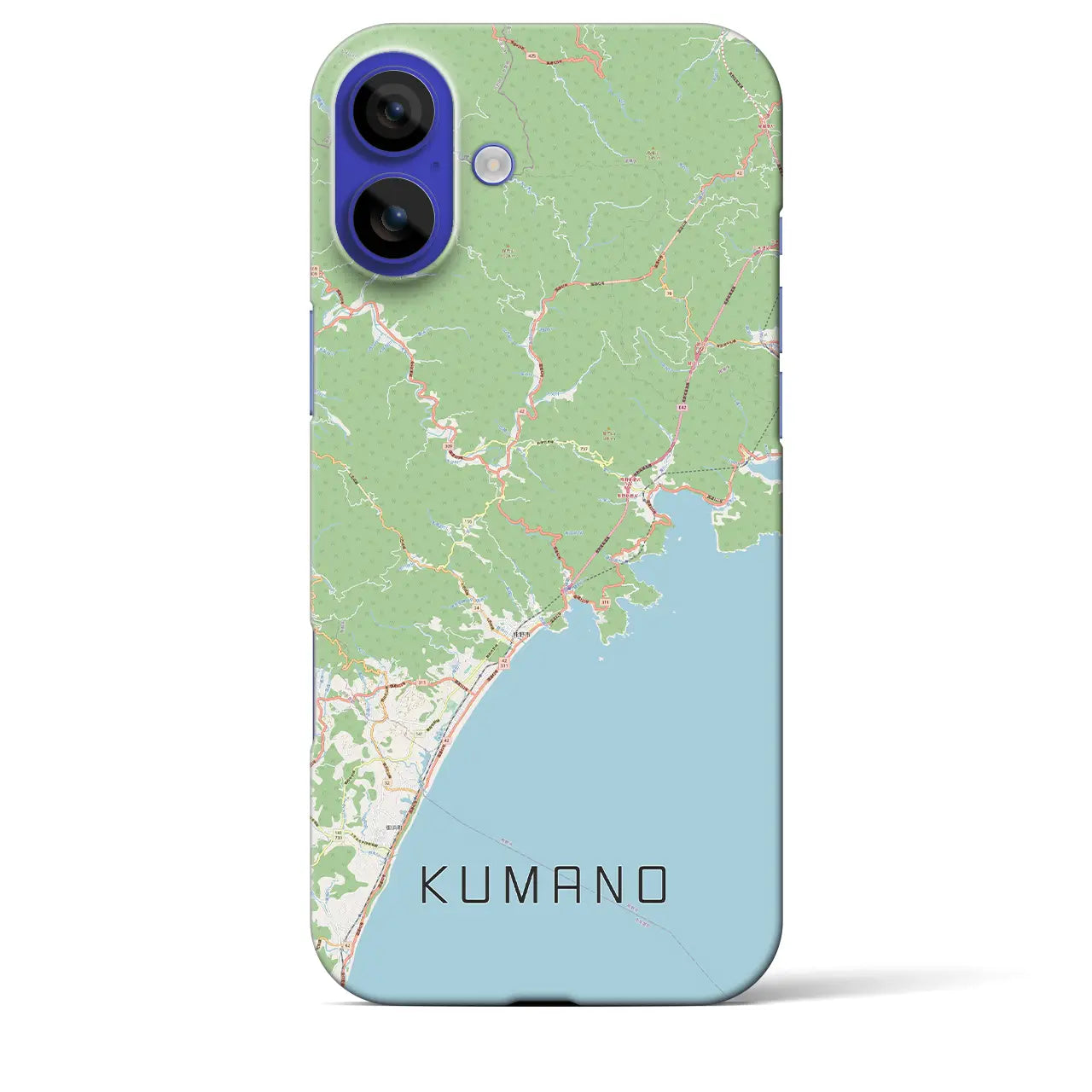 【熊野（三重県）】地図柄iPhoneケース（バックカバータイプ）