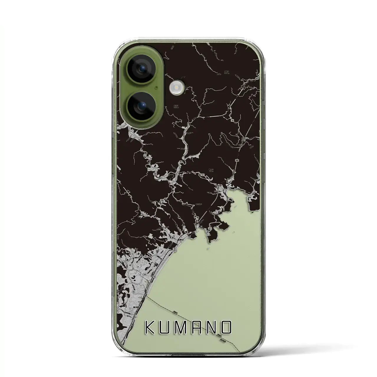 【熊野（三重県）】地図柄iPhoneケース（クリアタイプ）