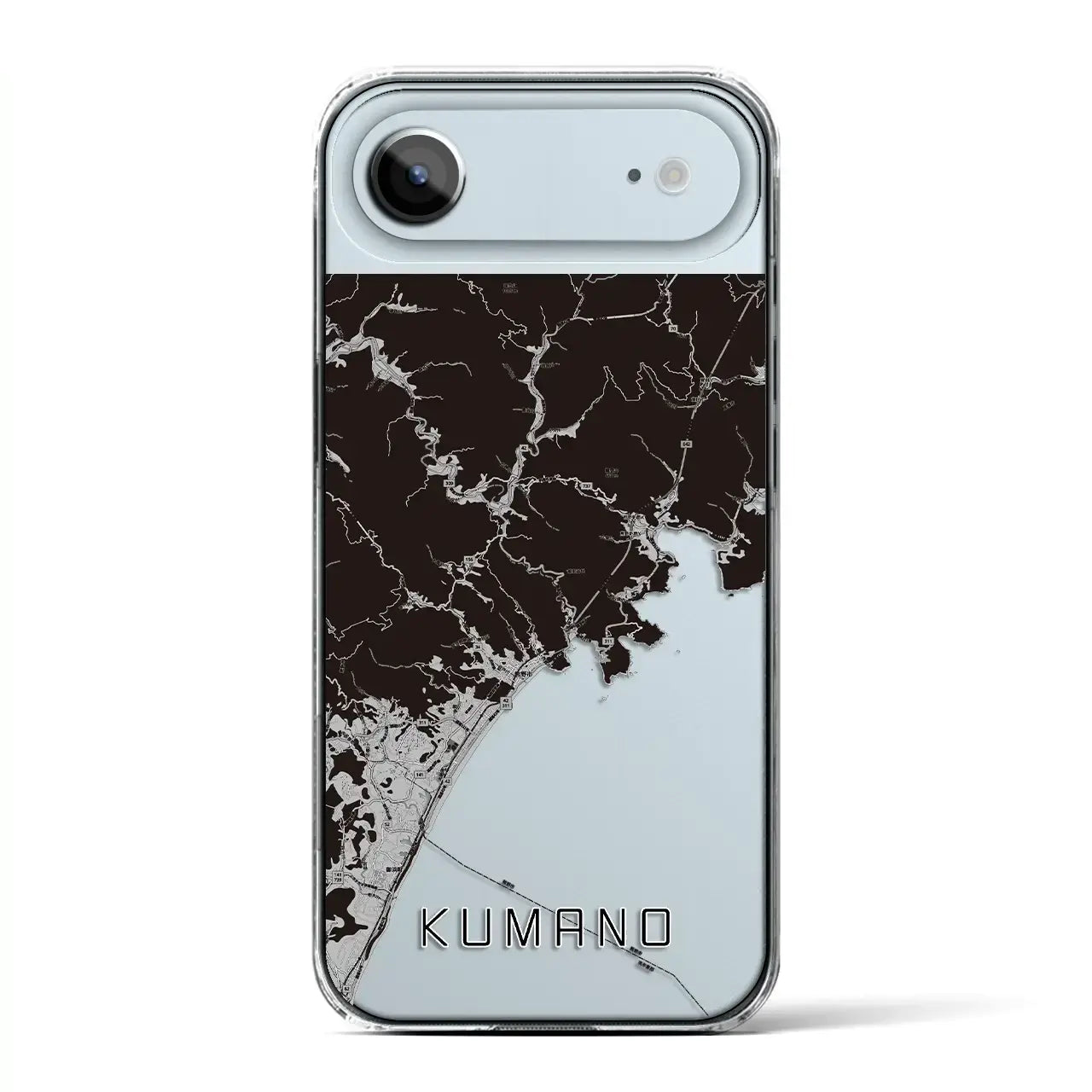 【熊野（三重県）】地図柄iPhoneケース（クリアタイプ）モノトーン・iPhone 17 Pro Max 用